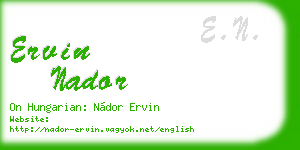 ervin nador business card