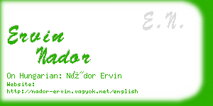 ervin nador business card